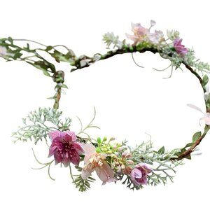 Wedding Flower Crown Women Floral Headband Hair Wreath Halo for Party Prom